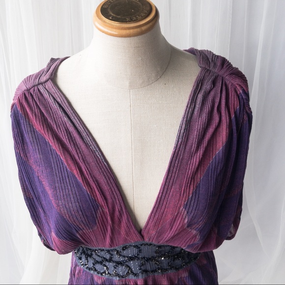 FREE PEOPLE Women's Small 100% Modal Purple/Pink Gray Top with Waist Detail - Picture 6 of 15